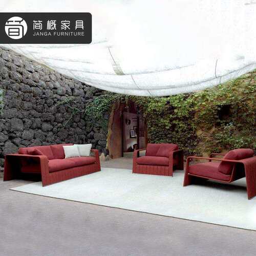 户外台别墅酒店藤编沙发花床园庭泳池708躺休闲民宿露躺椅沙发院