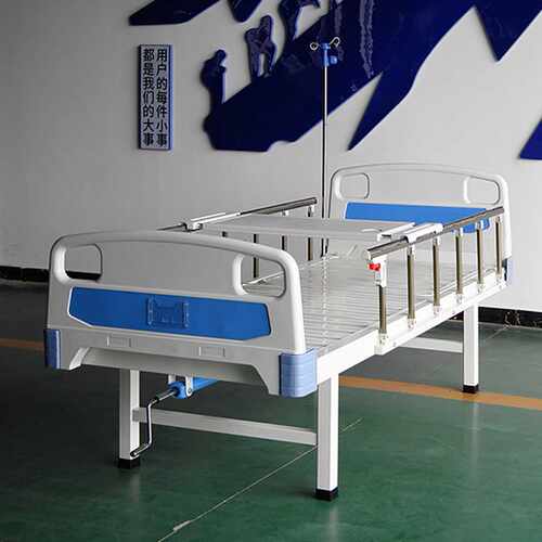 直销手动病床ABS条式单摇床养老院敬老院老人护理床四轮独立刹车