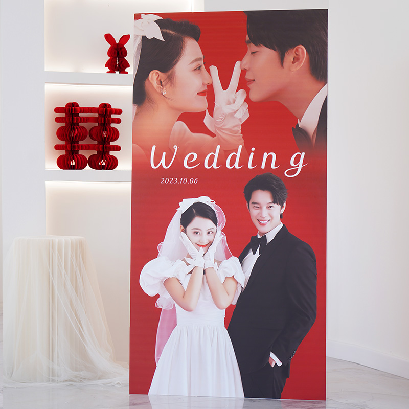 结婚kt板定制照片迎宾牌订婚门口婚礼场景指示牌布置婚庆水牌装饰