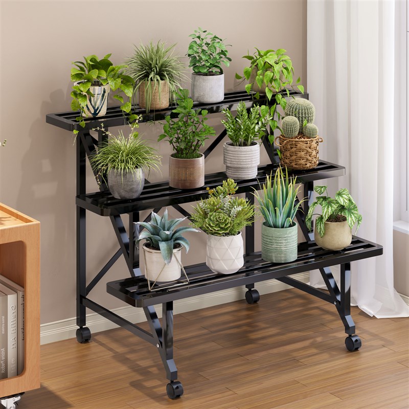 花架置物架阳台花架子客厅落地式可移动铁艺花盆架托架植物架多层