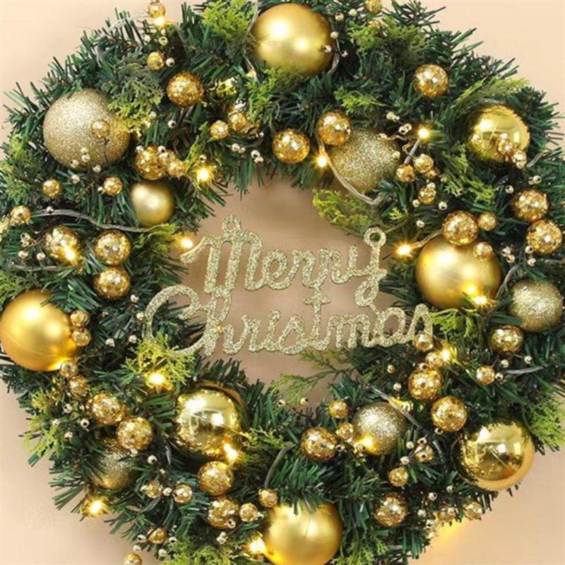 圣诞花环节庆用品30/40/50圣诞节门挂藤环商场酒店挂饰圣诞树装饰