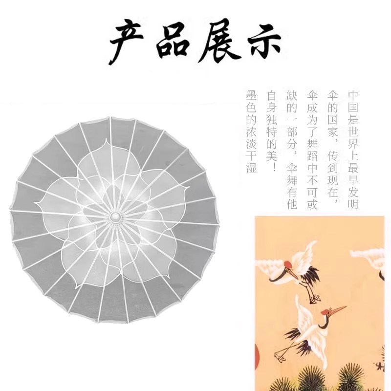 古风伞舞蹈道具探窗古典舞表演专用手持伞跳舞演出透明绸布工艺伞