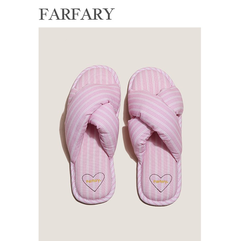 春秋日式家居拖鞋女室内纯棉软底厚底静音木地板无声冬季家用棉拖