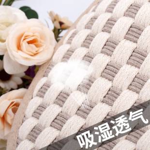椅子车用防滑加厚四季 亚麻椅垫中式 编织餐椅垫单个沙发办公室家用