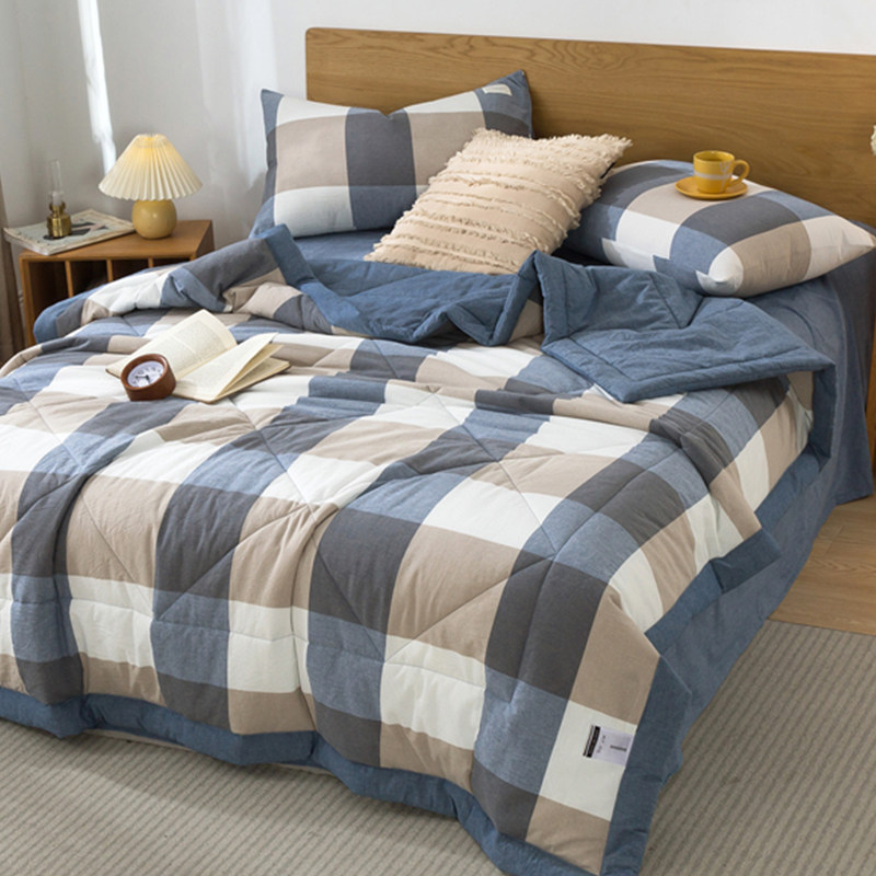 水洗棉夏被四件套夏天薄款夏凉被春秋薄被子单人夏季空调被可机洗