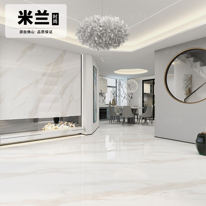 新鱼肚金900X1800大理石瓷砖别墅酒店客厅地砖背景墙砖密缝连纹