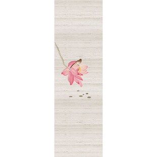 卷帘隔断帘挂帘窗帘透光纱帘 半透明莲花双面透景屏风纱中式