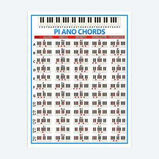五线谱钢琴和弦练习图 铜版纸88键初学者钢琴指法图 和弦谱