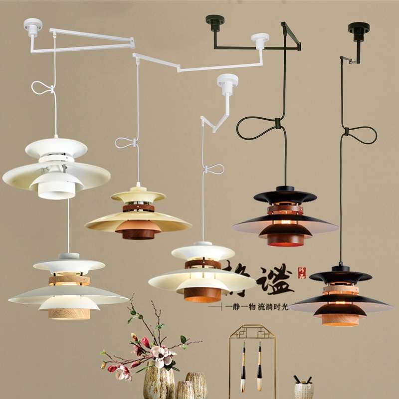 工业风铁艺吊灯丹麦PH5餐饮饭店火锅店餐厅创意移动摇臂吧台灯具