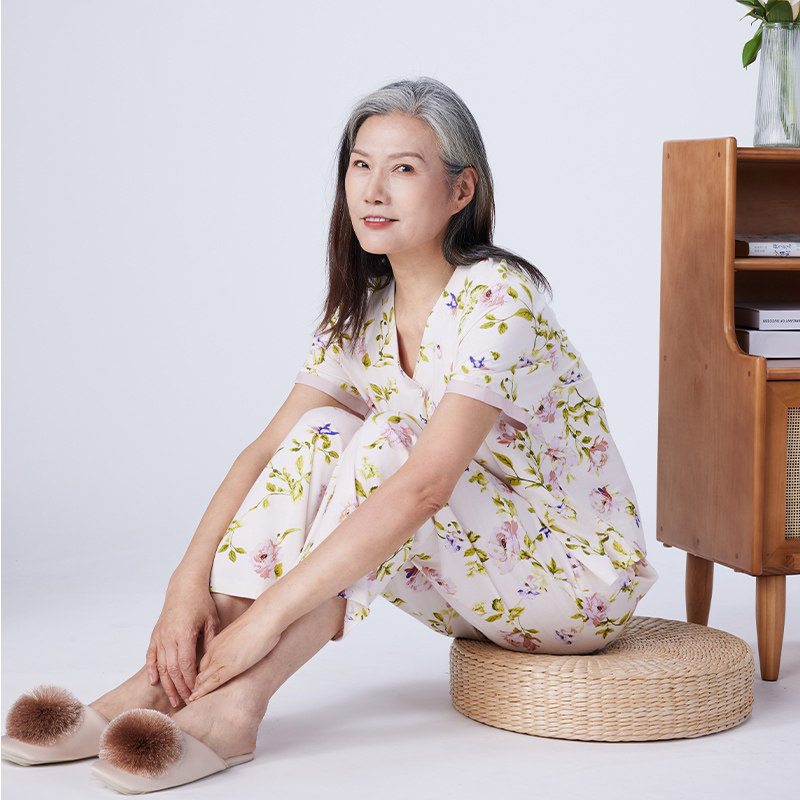 山海游沁眠柔羽春夏助眠深睡空调服2025新款轻奢风睡衣家居服套装