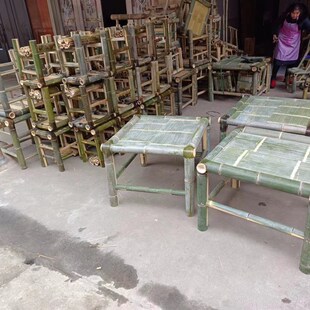 竹茶几禅意竹制品茶桌中式简约户外茶舍竹桌子桌椅组合竹制品家具