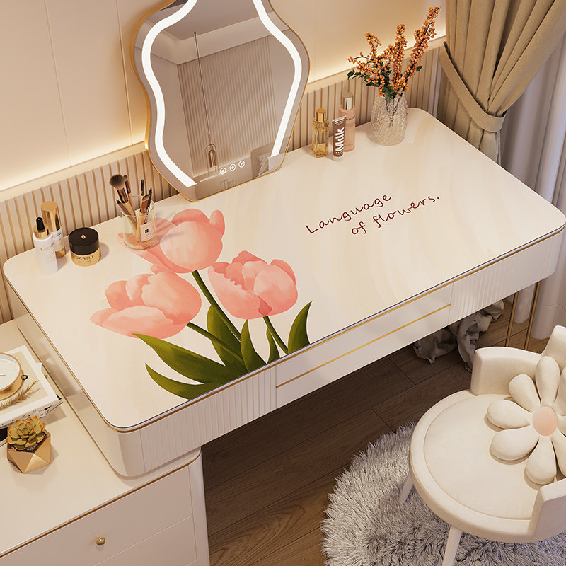 卧室梳妆台桌布免洗防水防油轻奢高级感美甲化妆桌垫皮革桌面垫子,居家布艺,桌布,淘宝优惠券,粉丝福利购,淘宝优惠卷