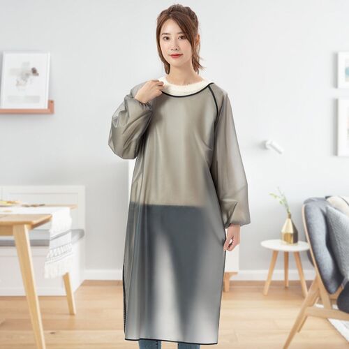 大人罩衣女长袖围裙家用厨房防水防油反穿衣马甲皮工作服可印logo