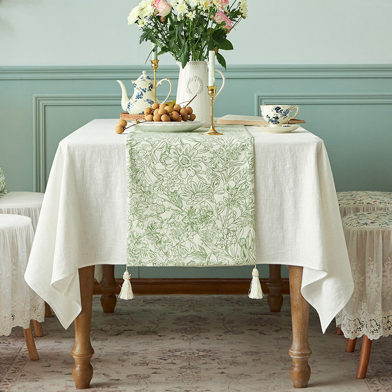 美式桌旗 欧式高级感电视柜桌布边柜茶几定制田园小清新长条桌旗,居家布艺,桌旗,淘宝优惠券,粉丝福利购,淘宝优惠卷