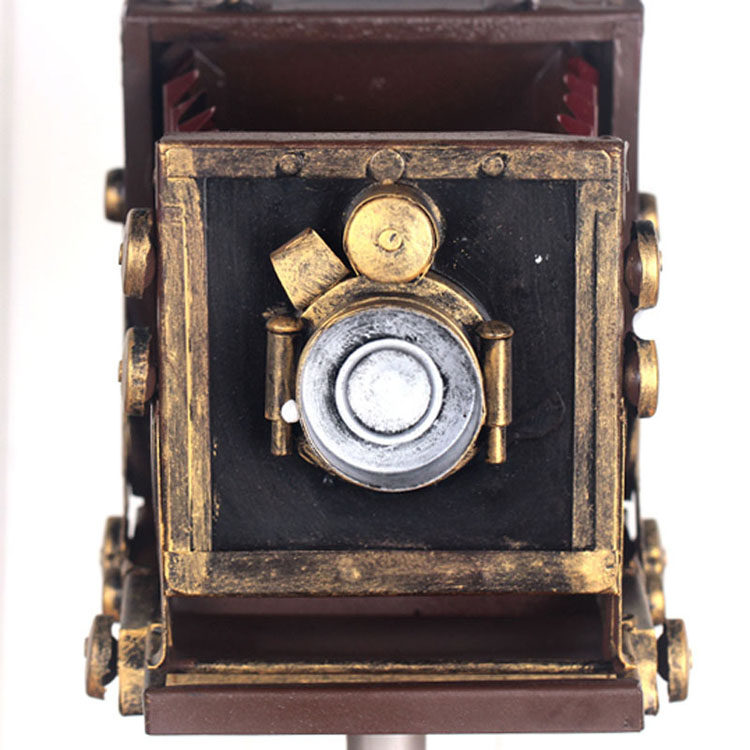 复古铁艺支架相机模型摄影道具家居软装摆件三脚架落地照相机包邮