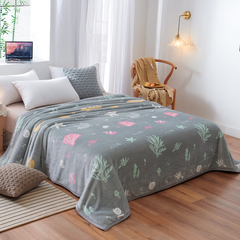 冬季珊瑚绒学生宿舍毛毯 加厚保暖床单人办公室法兰绒午休毯被子