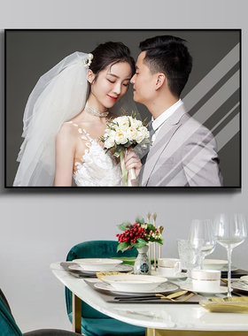婚纱照放大挂墙加相框摆台定制影楼洗照片做成摆件水晶相片框制作