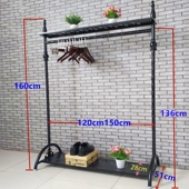 货架中岛挂衣架单双杠衣帽架 展示架男女童装 复古铁艺服装 店落地式