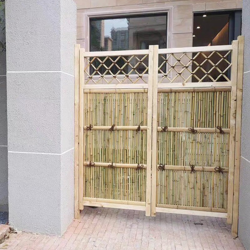 日式竹篱笆围栏 白竹日式风格栏栅 户外竹片围墙适用庭院