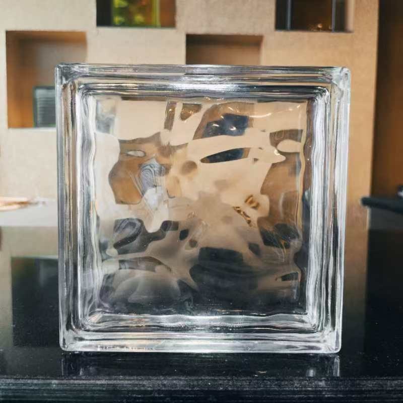 超白玻璃砖水晶砖透明方形隔断墙卫生间网红艺术实心冰纹砖块