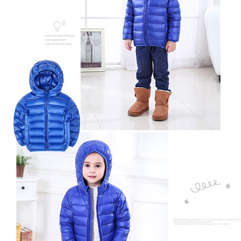 冬连帽儿童轻薄羽绒服短款男童女童超轻便超薄款中大童小孩宝宝