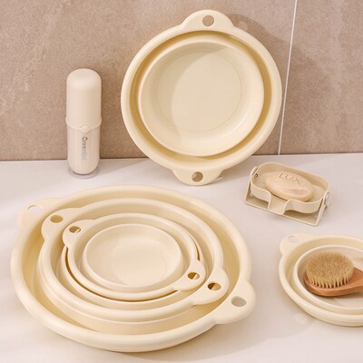 独特可折叠洗脸盆家用学生宿舍洗衣盆子便携式旅行大小号厚洗脚盆