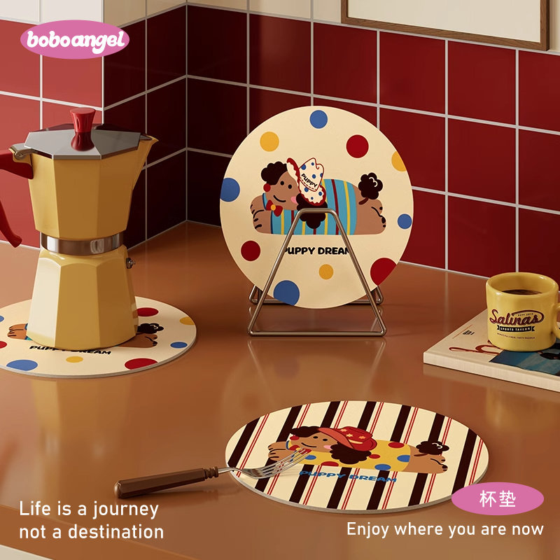 玩乐小布卡通美式圆形杯垫吸水餐垫隔热垫防烫咖啡茶杯垫碗盘锅垫,居家布艺,餐垫,淘宝优惠券,粉丝福利购,淘宝优惠卷