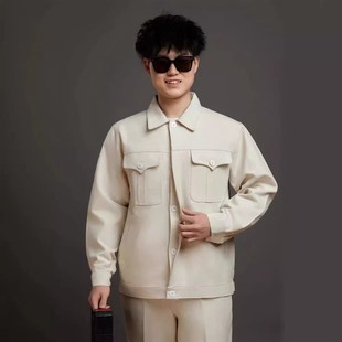 中核二三工作服中核五公司电焊服套装船厂抗火花耐磨帆布劳保服装