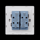 86型一二位窗帘回弹开关 香槟灰色双键电动纱窗百叶升降控制面板