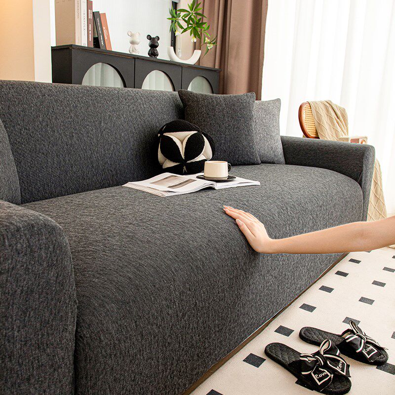 高档沙发套罩全包式一体防滑四季通用弹力直排沙发布套针织棉高级