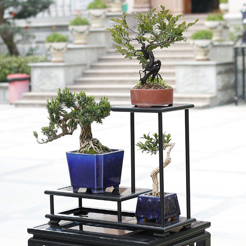 新中式花架桌面植物架阳台多层绿植架室内盆景架铝合金欧式花几
