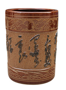 景德镇陶瓷字画筒书画缸雕刻大号花瓶画轴桶卷轴缸箭筒花插器