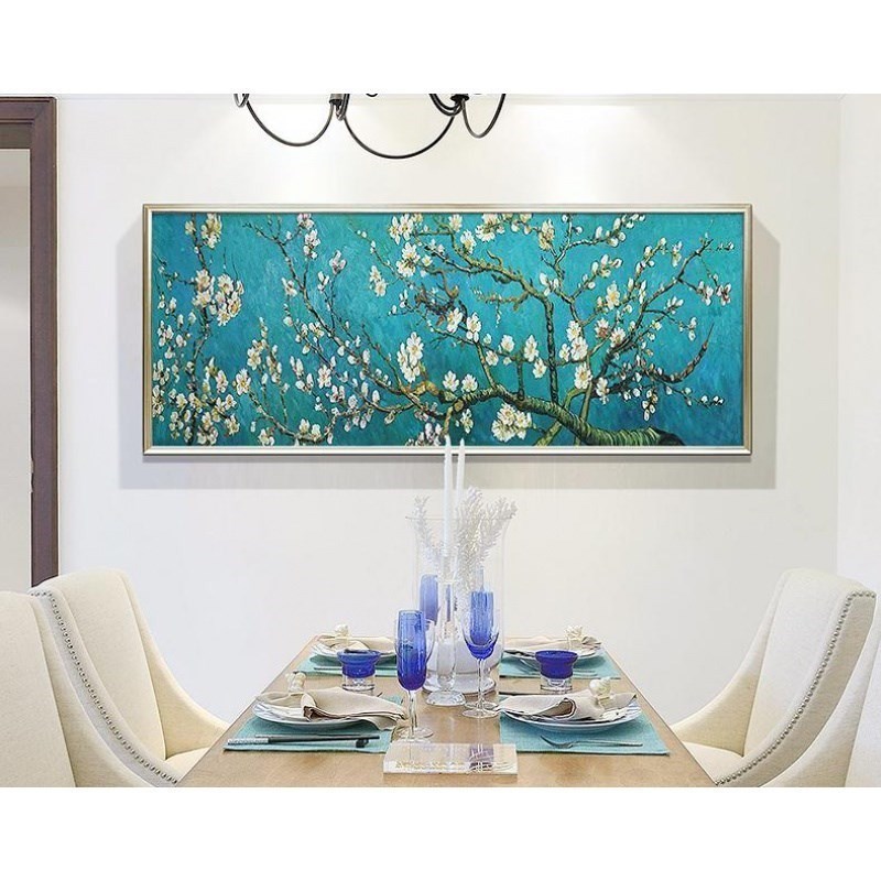 手绘油画梵高杏花世界名画客厅装饰画卧室床头挂画餐厅手工画