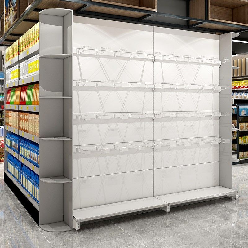 白色横梁挂钩货架超市便利店小卖部商店零食品置物架子多层陈列架,商业/办公家具,超市货架,淘宝优惠券,粉丝福利购,淘宝优惠卷