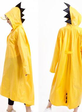 小恐龙连体雨衣成人可爱卡通幼儿园宝宝全身防水斗逢时尚亲子雨披