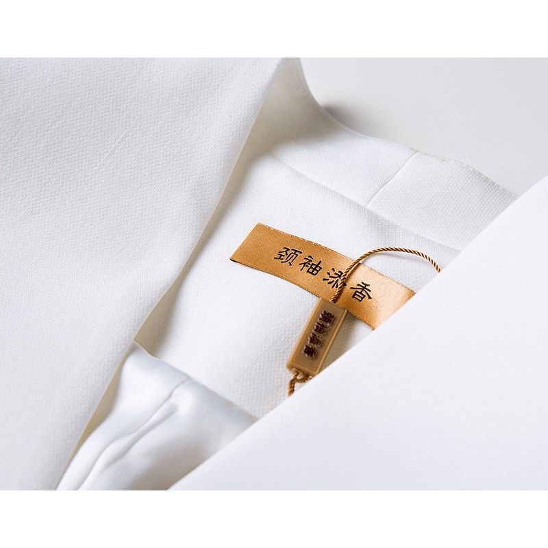 颈袖添香2024秋季白色气质上班正装小西装半身裙职业套装裙女