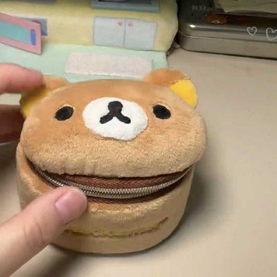 可爱卡通轻松熊迷你首饰包便携式旅行随身饰品收纳小包创意零钱包