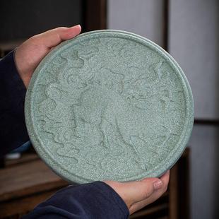 青砂石定风波盖置壶承茶托茶杯垫干泡台主人杯茶承盖托办公室茶具