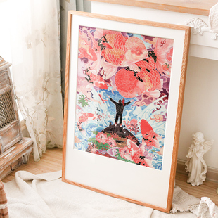 热销张文学x锦鲤装饰画老虎日式现代国潮好运投资股市办公室餐厅