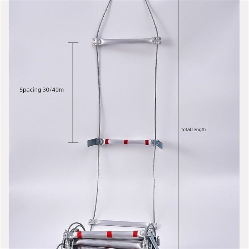 热销钢丝绳铝合金软梯子消防应急逃生救援梯家用外墙攀爬梯户外工