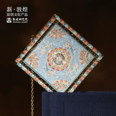 敦煌研究院 莲花飞天藻井镂空金属书签 古典中国风博物馆文创礼品