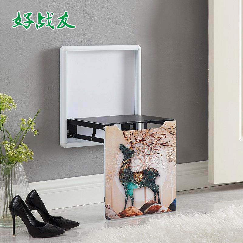 好战友 折叠换鞋凳门口穿鞋凳玄关浴室壁挂式墙上椅子铝合金矮凳
