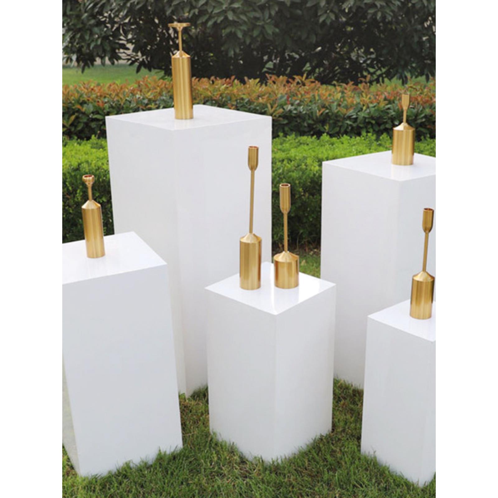 婚庆甜品台立柱白色铁艺方柱五件套立方体道具结婚礼舞台柱子摆件