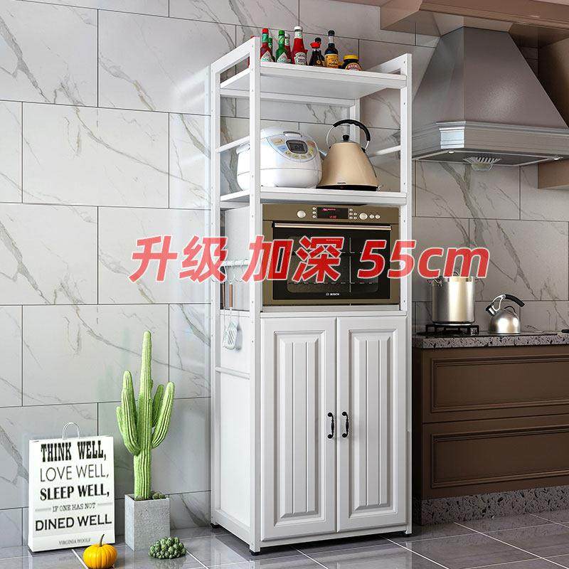加宽55大尺寸厨房置物架落地多层微波炉蒸烤箱电器柜碗盘柜柜子整