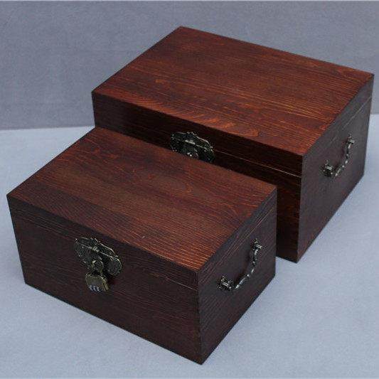 复古木箱带锁实木大号储物箱子 收纳箱 实木制作 安全可靠