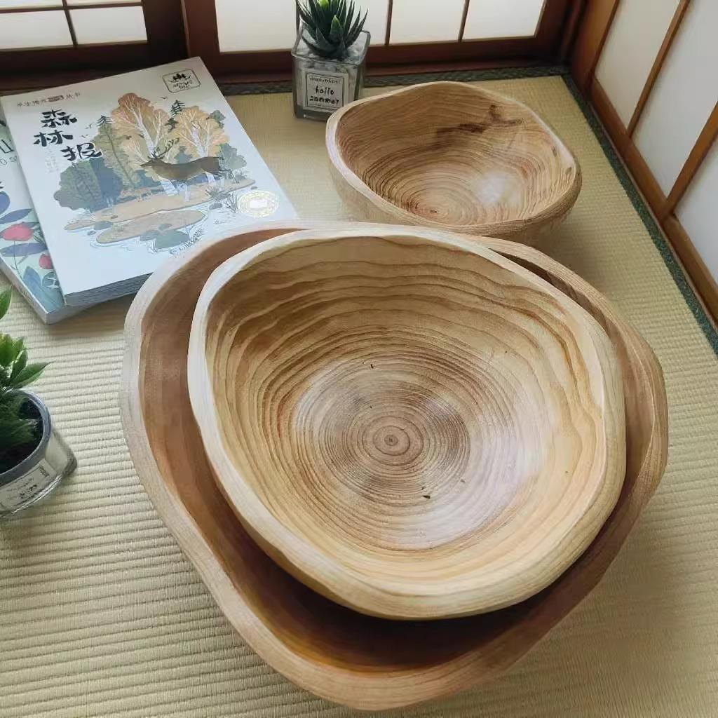 实木果盆整木水果盆木质木头糖果盘餐具果盆木盘木盆木碗收纳摆件