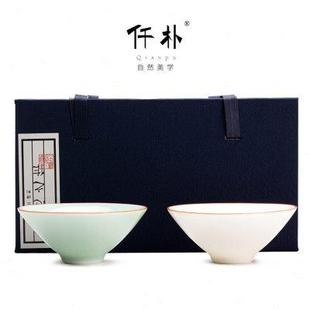 汝窑茶杯斗笠杯开片可养主人杯情侣对杯高档个人专用单杯品茗杯