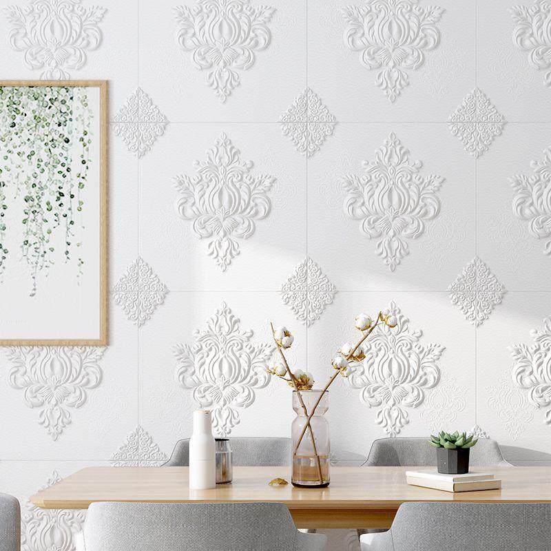 欧式墙纸自粘3D立体墙贴装饰墙上客厅电视背景墙壁纸加厚防水贴纸
