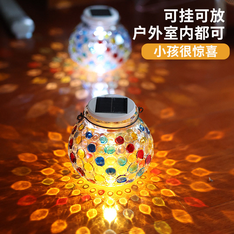太阳能玻璃裂纹户外防水庭院灯