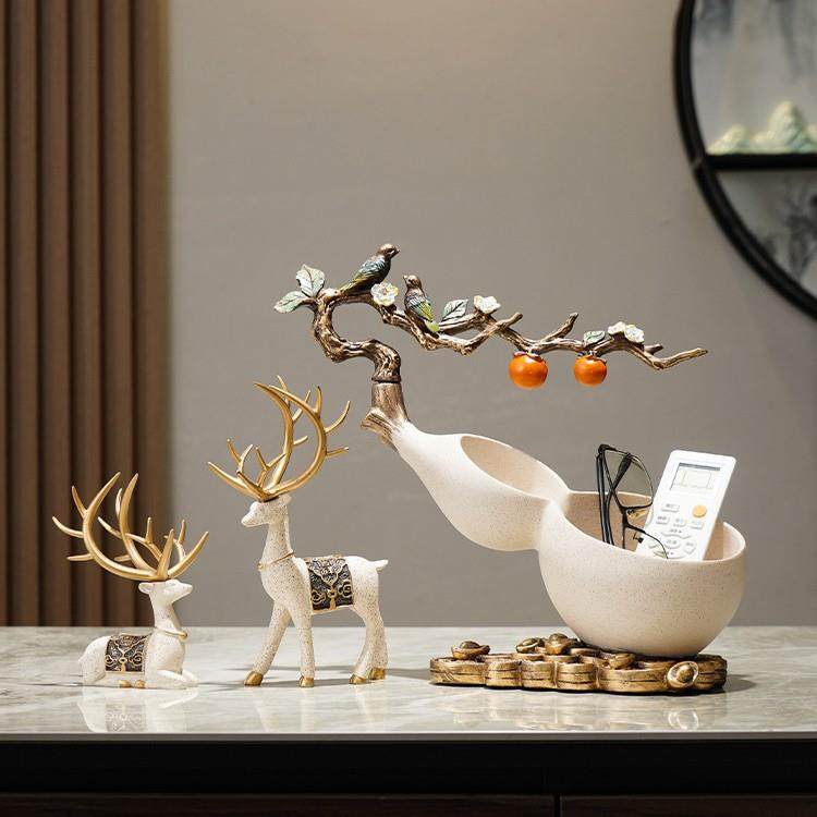 新中式事事如意葫芦钥匙收纳入户玄关电视柜创意艺术轻奢装饰摆件